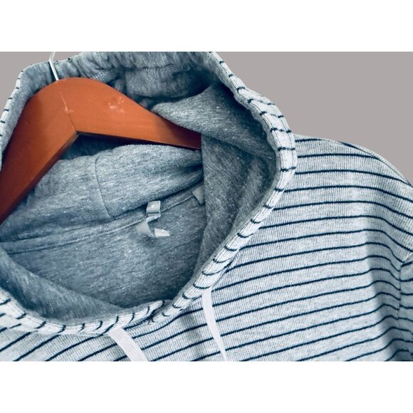 Vince Mens XL Gray & Navy Striped Hoodie Sweatshirt Casual Wear - Picture 2 of 9